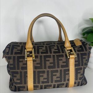 Fendi Brown and Tan Boston Bag